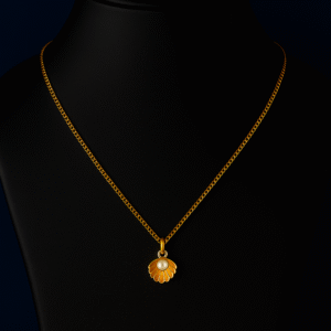 royal blue seashell and pearl pendant necklace