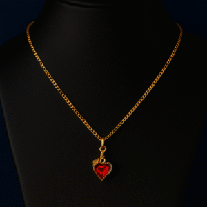 ruby red heart pendant necklace