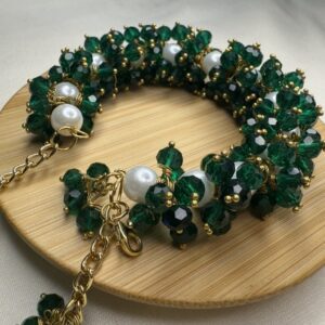 green crystal bangle