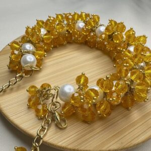 yellow crystal statement bangle