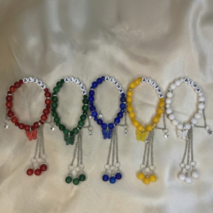 custom name rainbow bracelet set