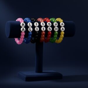 custom name rainbow bracelet set