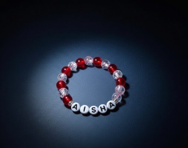 custom name rainbow bracelet set