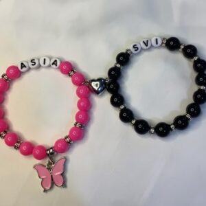 aleeva red bracelet with customised name