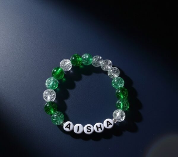 custom name rainbow bracelet set